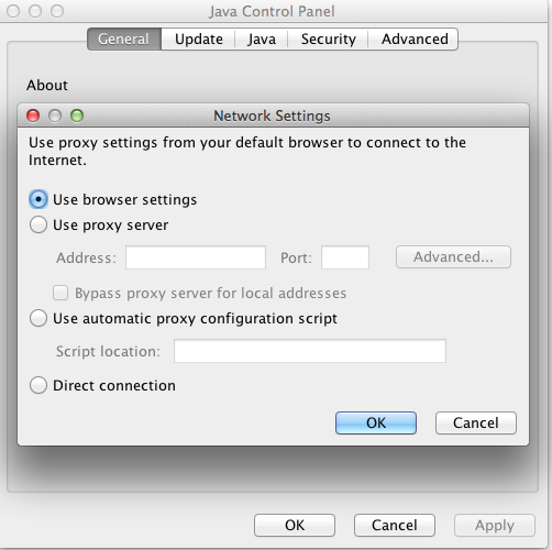 Macbook proxy settings